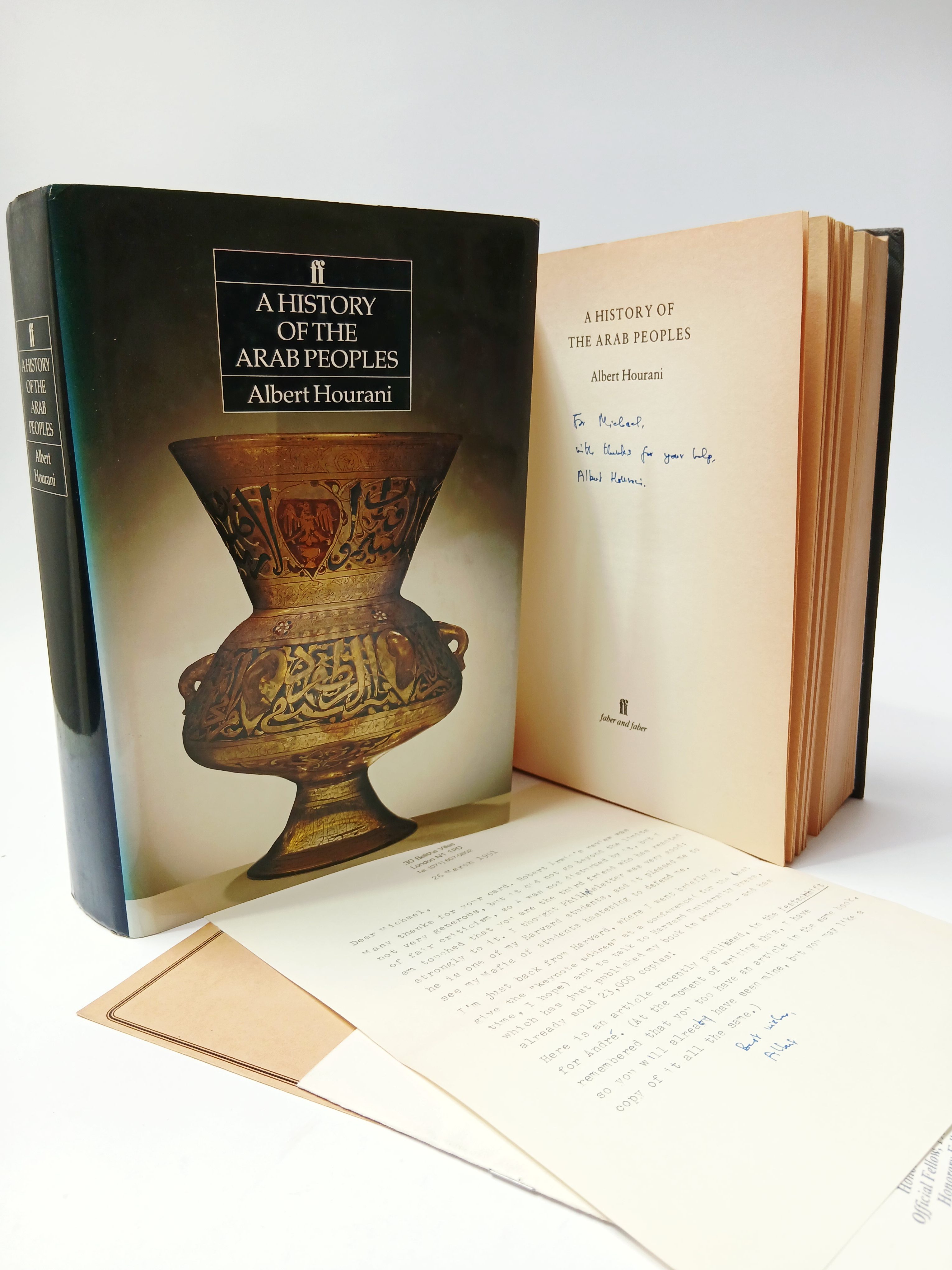 SOLD] Albert Hourani - A History of the Arab Peoples - Signed